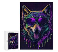 Adults Puzzles 300 PCS Jigsaws Cute Whimsical Wolf Jigsaw for Adults Toy Wall Decor Perfect Decoration Parent-child Interaction 300 PCS