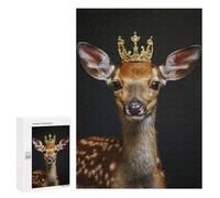 Adults Puzzles 300 PCS Jigsaws Deer Cute King Puzzle for Adults Brain Teaser Game Analysis And Logic Parent-child Interaction 300 PCS