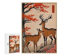 Adults Puzzles 300 PCS Jigsaws Deer Love Japanese Puzzle for Adults Brain Teaser Game Analysis And Logic Parent-child Interaction 300 PCS