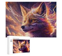 Adults Puzzles 300 PCS Jigsaws Electric Fox Art Print Teenagers Puzzles Hands-on Game Hand Speed Race Parent-child Interaction 300 PCS