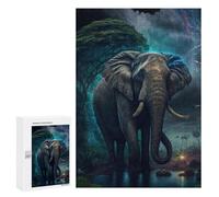 Adults Puzzles 300 PCS Jigsaws Elephant in Enchanted Forest Jigsaw for Adults Toy Wall Decor Perfect Decoration Parent-child Interaction 300 PCS