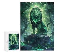 Adults Puzzles 300 PCS Jigsaws Epic Emerald Lion Puzzle for Adults Toy Wall Decor Stress Reliever Difficult And Challenge 300 PCS