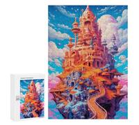 Adults Puzzles 300 PCS Jigsaws Fantasy Castle Skyward -4 Jigsaw for Adults Toy Wall Decor Perfect Decoration Parent-child Interaction 300 PCS