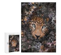 Adults Puzzles 300 PCS Jigsaws Flowered Leopard Puzzle for Adults Brain Teaser Game Analysis And Logic Parent-child Interaction 300 PCS