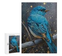 Adults Puzzles 300 PCS Jigsaws Glowing Blue Bird Art Print Jigsaw Puzzles for Teenagers Precision Cutting Parent-child Interaction Beautiful Design Game 300 PCS