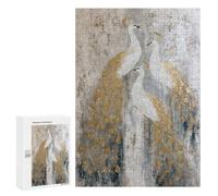 Adults Puzzles 300 PCS Jigsaws Golden Peacock Wall Art Decor Jigsaw Puzzles for Teenagers Precision Cutting Parent-child Interaction Beautiful Design Game 300 PCS