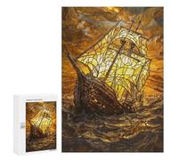 Adults Puzzles 300 PCS Jigsaws Golden Sinking Ship Jigsaw for Adults Toy Wall Decor Perfect Decoration Parent-child Interaction 300 PCS