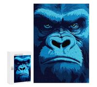 Adults Puzzles 300 PCS Jigsaws Gorilla Look Pixel Art Jigsaw for Adults Toy Wall Decor Perfect Decoration Parent-child Interaction 300 PCS