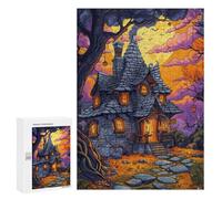 Adults Puzzles 300 PCS Jigsaws Halloween Haunted House -2 Jigsaw Puzzles for Teenagers Precision Cutting Parent-child Interaction Beautiful Design Game 300 PCS