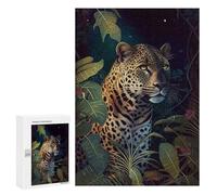 Adults Puzzles 300 PCS Jigsaws Jaguar Jungle Animal Face Puzzle for Adults Toy Wall Decor Stress Reliever Difficult And Challenge 300 PCS