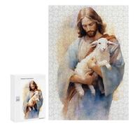 Adults Puzzles 300 PCS Jigsaws Jesus Christ - The Good Shepherd Puzzle for Adults Brain Teaser Game Analysis And Logic Parent-child Interaction 300 PCS