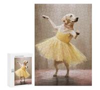 Adults Puzzles 300 PCS Jigsaws Labrador Ballerina Jigsaw Puzzle Brain Teaser Game A Work of Art Birthday And Unique Gifts 300 PCS