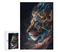 Adults Puzzles 300 PCS Jigsaws Lion in Cosmic Clouds Puzzle for Adults Brain Teaser Game Analysis And Logic Parent-child Interaction 300 PCS