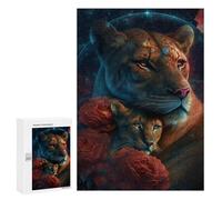 Adults Puzzles 300 PCS Jigsaws Lionesses in Cosmic Harmony Jigsaw for Adults Toy Wall Decor Perfect Decoration Parent-child Interaction 300 PCS