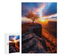 Adults Puzzles 300 PCS Jigsaws Lone Tree Sunset Jigsaw Puzzle Brain Teaser Game A Work of Art Birthday And Unique Gifts 300 PCS
