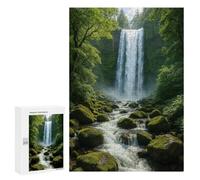Adults Puzzles 300 PCS Jigsaws Lush Waterfall Scene Jigsaw Puzzle Fun Games But Fun And Humorous Unique Gifts for Birthday And Christmas 300 PCS