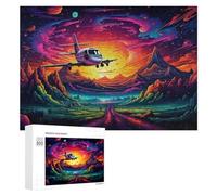 Adults Puzzles 300 PCS Jigsaws Magical Sunset Flight Adventure -5 Jigsaw Puzzle Brain Teaser Game A Work of Art Birthday And Unique Gifts 300 PCS