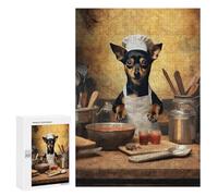 Adults Puzzles 300 PCS Jigsaws Miniature Pinscher Chef Jigsaw for Adults Toy Wall Decor Perfect Decoration Parent-child Interaction 300 PCS