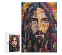 Adults Puzzles 300 PCS Jigsaws Mosaic Jesus Portrait Puzzle for Adults Toy Wall Decor Stress Reliever Difficult And Challenge 300 PCS