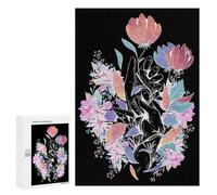 Adults Puzzles 300 PCS Jigsaws Mystic Flowers Neon Jigsaw Puzzle Family Games Enhance Memory Unique Gifts for Birthday And Christmas 300 PCS