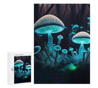 Adults Puzzles 300 PCS Jigsaws Neon Mushroom Teenagers Puzzles Hands-on Game Hand Speed Race Parent-child Interaction 300 PCS