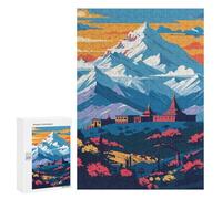 Adults Puzzles 300 PCS Jigsaws Nepal Mountain Landscape Puzzle for Adults Toy Wall Decor Stress Reliever Difficult And Challenge 300 PCS