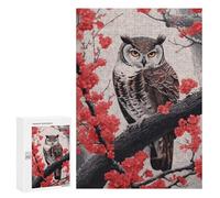Adults Puzzles 300 PCS Jigsaws Owl Japanese Painting Puzzle for Adults Brain Teaser Game Analysis And Logic Parent-child Interaction 300 PCS