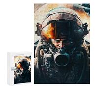 Adults Puzzles 300 PCS Jigsaws Paint Fighter Pilots Puzzle for Adults Brain Teaser Game Analysis And Logic Parent-child Interaction 300 PCS