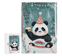 Adults Puzzles 300 PCS Jigsaws Panda Birthday in The Woods Puzzle for Adults Brain Teaser Game Analysis And Logic Parent-child Interaction 300 PCS
