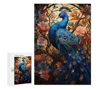Adults Puzzles 300 PCS Jigsaws Peacock Art Noveau Puzzle for Adults Brain Teaser Game Analysis And Logic Parent-child Interaction 300 PCS