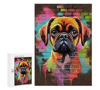 Adults Puzzles 300 PCS Jigsaws Puggle Dog Graffiti Puzzle for Adults Brain Teaser Game Analysis And Logic Parent-child Interaction 300 PCS