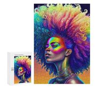 Adults Puzzles 300 PCS Jigsaws Rainbow Afro Goddess 1 Puzzle for Adults Brain Teaser Game Analysis And Logic Parent-child Interaction 300 PCS