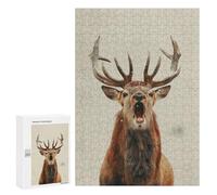 Adults Puzzles 300 PCS Jigsaws Red Deer in Winter Jigsaw Puzzle Brain Teaser Game A Work of Art Birthday And Unique Gifts 300 PCS