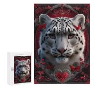 Adults Puzzles 300 PCS Jigsaws Red Leopard with Butterflies Jigsaw Puzzles for Teenagers Precision Cutting Parent-child Interaction Beautiful Design Game 300 PCS