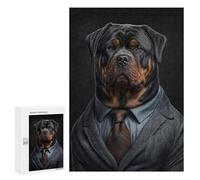 Adults Puzzles 300 PCS Jigsaws Rottweiler in A Mens Suit Jigsaw Puzzle Fun Games But Fun And Humorous Unique Gifts for Birthday And Christmas 300 PCS