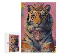 Adults Puzzles 300 PCS Jigsaws Royal Tiger Fashion Poster-1 Jigsaw Puzzles for Teenagers Precision Cutting Parent-child Interaction Beautiful Design Game 300 PCS