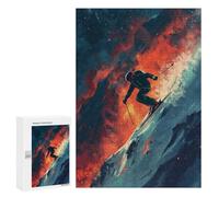 Adults Puzzles 300 PCS Jigsaws Skier Jumping In Mountain Puzzle for Adults Brain Teaser Game Analysis And Logic Parent-child Interaction 300 PCS