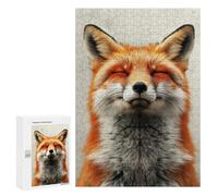 Adults Puzzles 300 PCS Jigsaws Smiling Fox Portrait Puzzle for Adults Toy Wall Decor Stress Reliever Difficult And Challenge 300 PCS