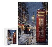 Adults Puzzles 300 PCS Jigsaws Snowy London Call Puzzle for Adults Brain Teaser Game Analysis And Logic Parent-child Interaction 300 PCS