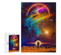 Adults Puzzles 300 PCS Jigsaws Space Astronaut Rainbow Planet Jigsaw for Adults Toy Wall Decor Perfect Decoration Parent-child Interaction 300 PCS