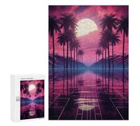 Adults Puzzles 300 PCS Jigsaws Synthwave Sunset Serenade Jigsaw for Adults Anti-Stress Toys But Fun And Humorous Parent-child Interaction 300 PCS