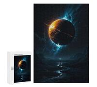 Adults Puzzles 300 PCS Jigsaws The Eclipse of The Earth Jigsaw Puzzle Brain Teaser Game A Work of Art Birthday And Unique Gifts 300 PCS