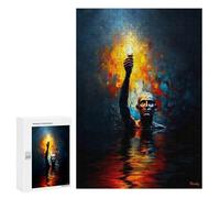 Adults Puzzles 300 PCS Jigsaws The Keeper Beneath The Flood - The Hand That Held The Flame Adult Jigsaw Puzzle Family Games Stress Reliever Parent-child Interaction 300 PCS