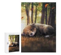 Adults Puzzles 300 PCS Jigsaws The Sleeping Fox Cub Jigsaw for Adults Anti-Stress Toys But Fun And Humorous Parent-child Interaction 300 PCS