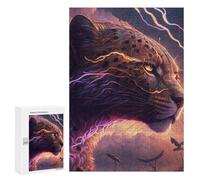 Adults Puzzles 300 PCS Jigsaws Thundering Leopard Majesty -1 Teenagers Puzzles Hands-on Game Hand Speed Race Parent-child Interaction 300 PCS