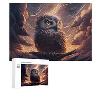 Adults Puzzles 300 PCS Jigsaws Thunderstorm Owl Artwork Teenagers Puzzles Hands-on Game Hand Speed Race Parent-child Interaction 300 PCS