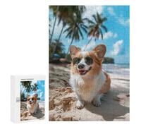 Adults Puzzles 300 PCS Jigsaws Welsh Corgi Sunglasses Jigsaw for Adults Anti-Stress Toys But Fun And Humorous Parent-child Interaction 300 PCS