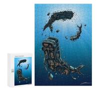 Adults Puzzles 300 PCS Jigsaws Whale Bus Puzzle for Adults Toy Wall Decor Stress Reliever Difficult And Challenge 300 PCS