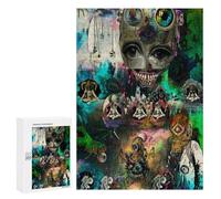 Adults Puzzles 300 PCS Jigsaws Whimsical Fusion Artistic Collage Jigsaw for Adults Toy Wall Decor Perfect Decoration Parent-child Interaction 300 PCS