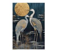 Adults Puzzles 38x26cm/1000pcs Jigsaws Two Herons Under The Moon Teenagers Puzzles Hands-on Game Perfect Decoration Birthday And Unique Gifts 38x26cm/1000pcs